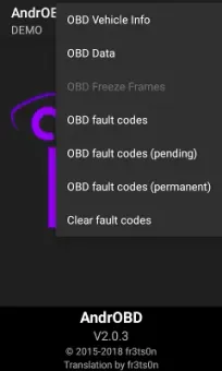 AndrOBD screenshot 2