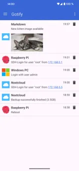 Gotify screenshot 1