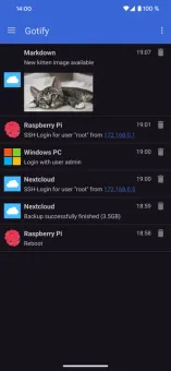 Gotify screenshot 2