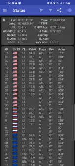 GPSTest screenshot 2
